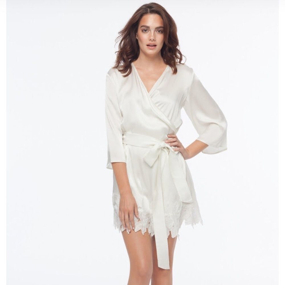 Anthropologie Dear Bowie Zoe Robe Ivory Large